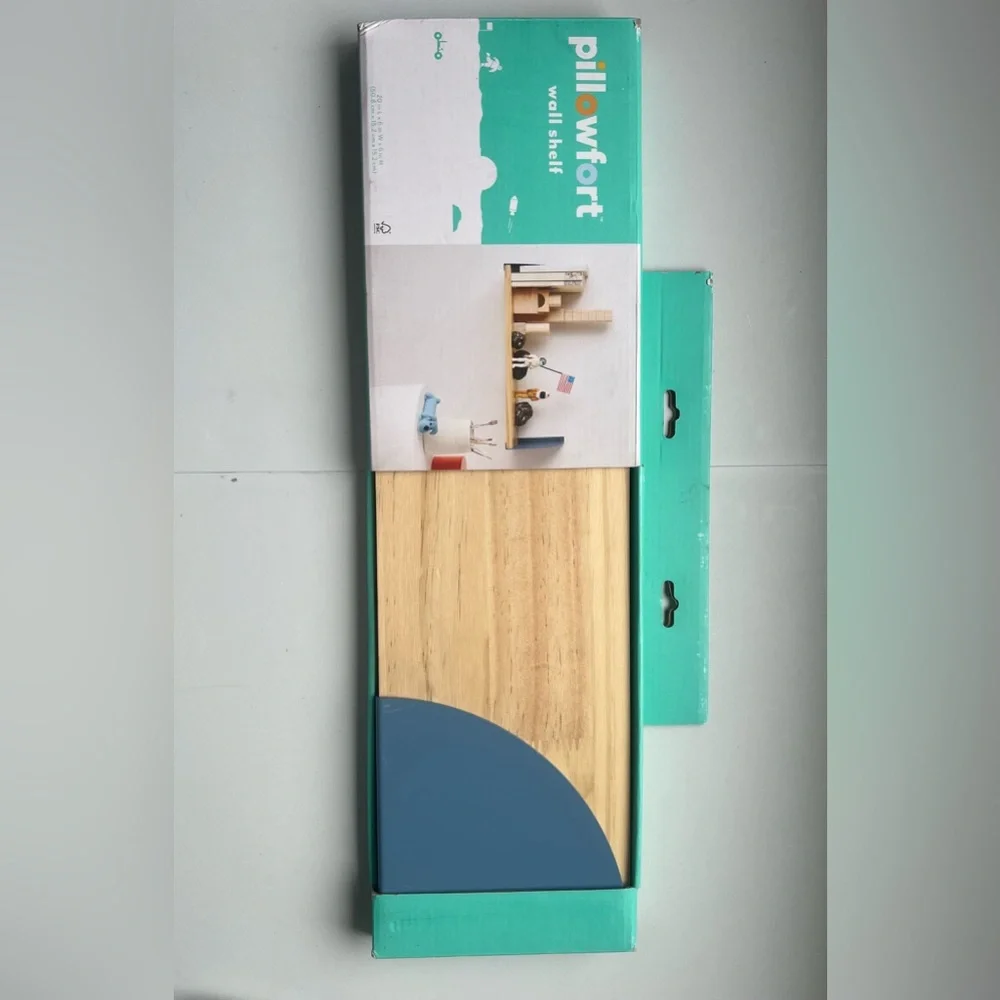 Wood Kids' Shelf with Metal Brackets Blue - Pillowfort™